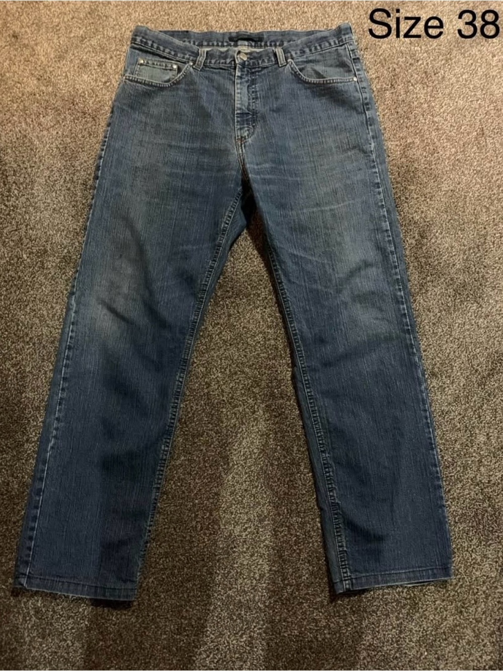 Valentino Men's Straight Jeans in Medium Blue Wash